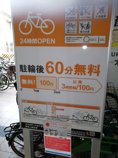 上新庄駅最安値の駐輪場 まつもんの楽園生活